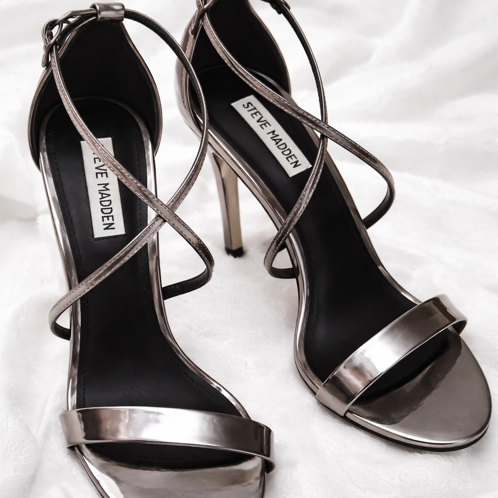 Steve Madden Metallic Strappy Heels
